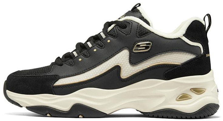 Skechers D'lite 4.0 閃電熊貓鞋 加絨防滑 低筒老爹鞋 女款 黑金色 Buy Skechers D'lite 4.0 閃電熊貓鞋 加絨防滑 低筒老爹鞋 女款 黑金色