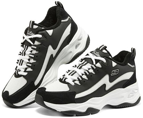 (W) Skechers DLites 4.0 '黑白' 运动鞋 896044-BKW Lookbook (W) Skechers DLites 4.0 '黑白' 运动鞋 896044-BKW