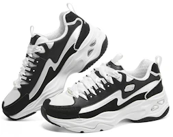 Lookbook (Women) Skechers D'lites 4.0 'White Black' 896156-BKW