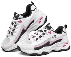 Skechers D'LITES 4.0 低筒運動休閒鞋 女款 白黑粉 Lookbook Skechers D'LITES 4.0 低筒運動休閒鞋 女款 白黑粉