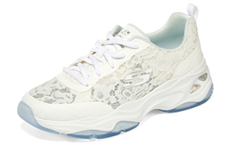 Lookbook Skechers D‘Lites 4.0 低筒蕾絲時尚老爹鞋 女款 白色