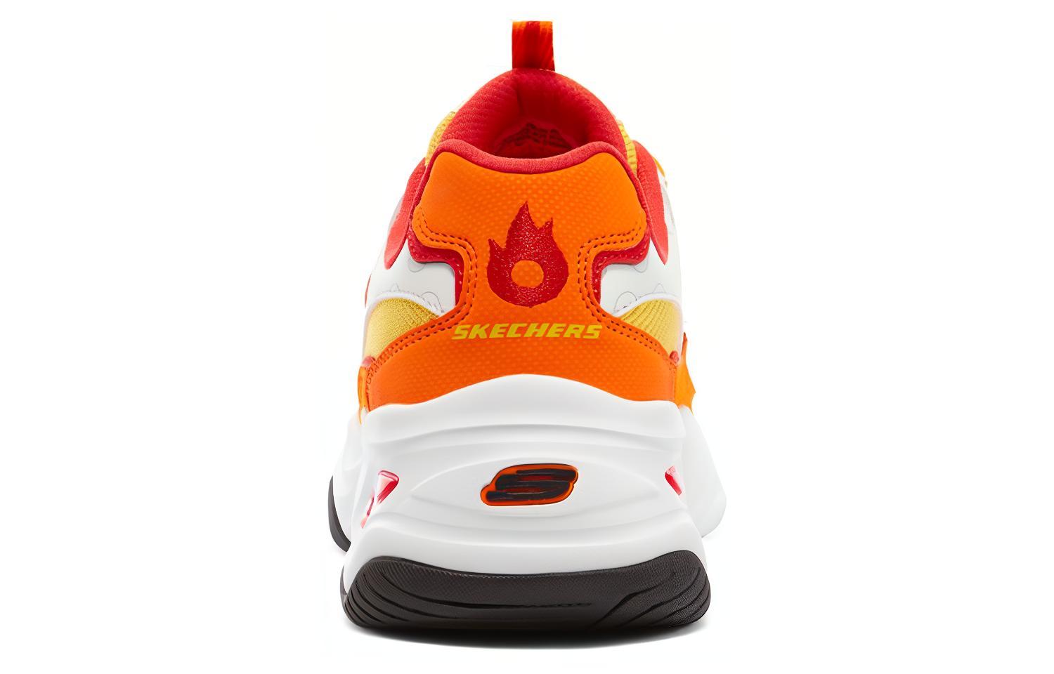Shop Skechers D‘Lites 4.0 低幫緩震老爹鞋 女款 白橙