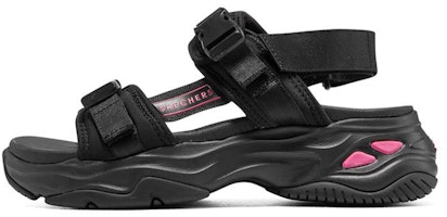(Women) Skechers D'lites 4.0 Sandals 'Black Pink' 119385-BBK (Women) Skechers D'lites 4.0 Sandals 'Black Pink' 119385-BBK