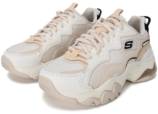 Skechers D‘LITES 耐磨減震 低筒 運動休閒鞋 女款 米白 Lookbook Skechers D‘LITES 耐磨減震 低筒 運動休閒鞋 女款 米白