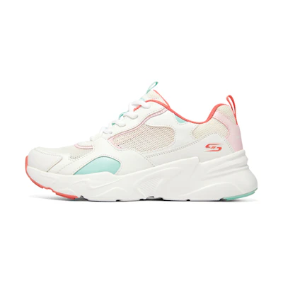 (W) Skechers DLites 'White Pink'