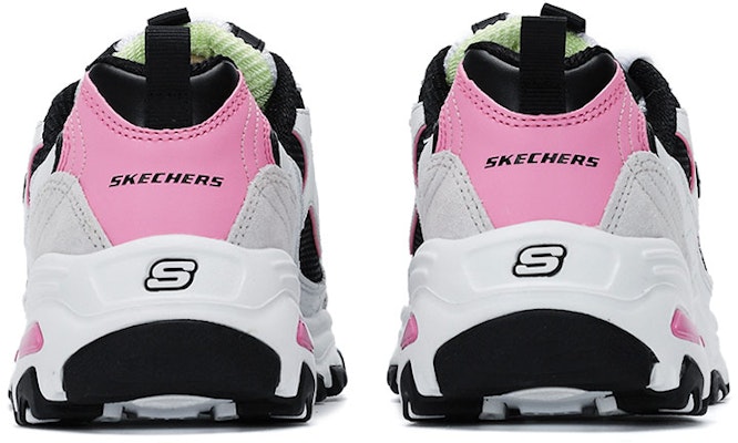 Skechers D'Lites 黑白金 休閒時尚厚底拼接時尚熊貓老爸鞋 女款 黑粉拼色 Lookbook Skechers D'Lites 黑白金 休閒時尚厚底拼接時尚熊貓老爸鞋 女款 黑粉拼色