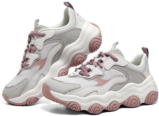 Skechers D’LITES 泡泡熊 防滑耐磨 低筒 跑步鞋 女款 粉灰 Shop Skechers D’LITES 泡泡熊 防滑耐磨 低筒 跑步鞋 女款 粉灰