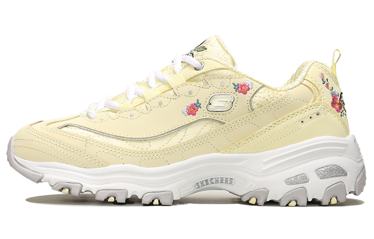 (W) Skechers D'Lites-Bright Blossoms Low-Top Daddy Shoes Yellow