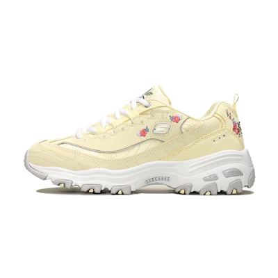 (W) Skechers D'Lites-Bright Blossoms Low-Top Daddy Shoes Yellow