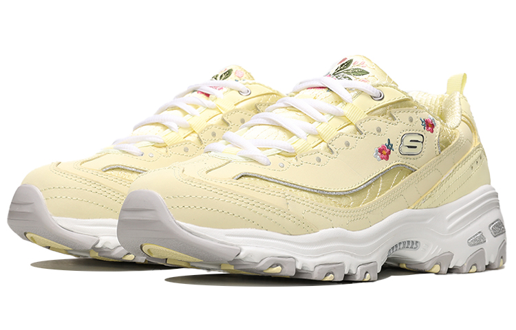 (W) Skechers D'Lites-Bright Blossoms Low-Top Daddy Shoes Yellow 圖 3