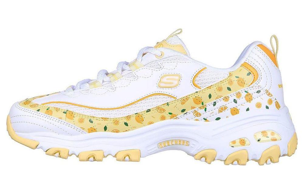 (W) Skechers D'lites 1.0 Shoes 'White Yellow'