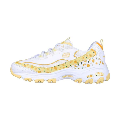 (W) Skechers D'lites 1.0 Shoes 'White Yellow'