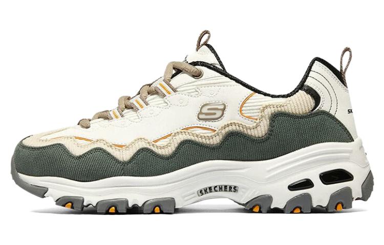 (Women) Skechers D'Lites - Biggest Fan Shoes 'White Olive Green' 896273-OWGN