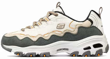(Women) Skechers D'Lites - Biggest Fan Shoes 'White Olive Green' 896273-OWGN (Women) Skechers D'Lites - Biggest Fan Shoes 'White Olive Green' 896273-OWGN