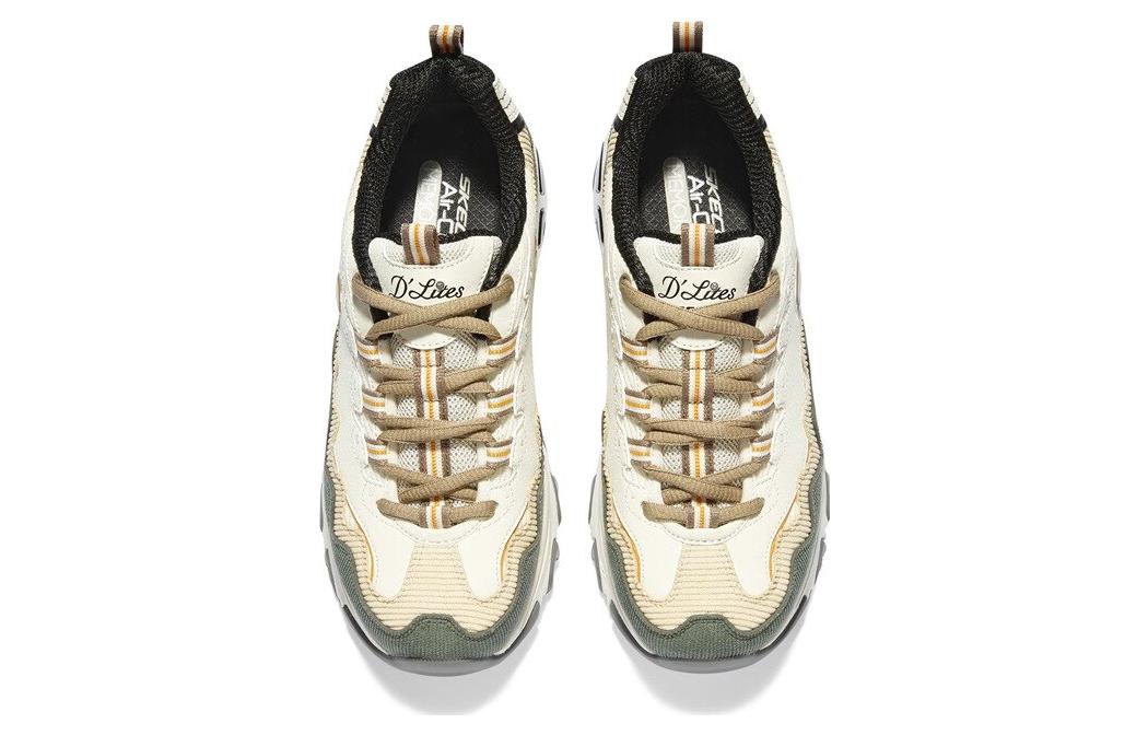 Lookbook Skechers D‘LITES 舒適百搭 防滑耐磨 低筒 爸爸鞋 女款 白綠