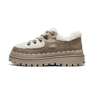 (W) Skechers Casual High Platform Shoes 'Brown White'