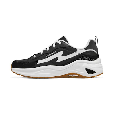 (W) Skechers D'lites Jogger Kadn Siyah Sneakers 'Black White'