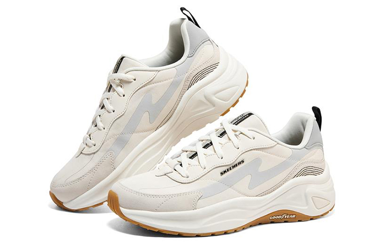 Lookbook Skechers D‘LITES 可颂熊貓鞋 防滑耐磨 高筒 運動休閒鞋 女款 自然色