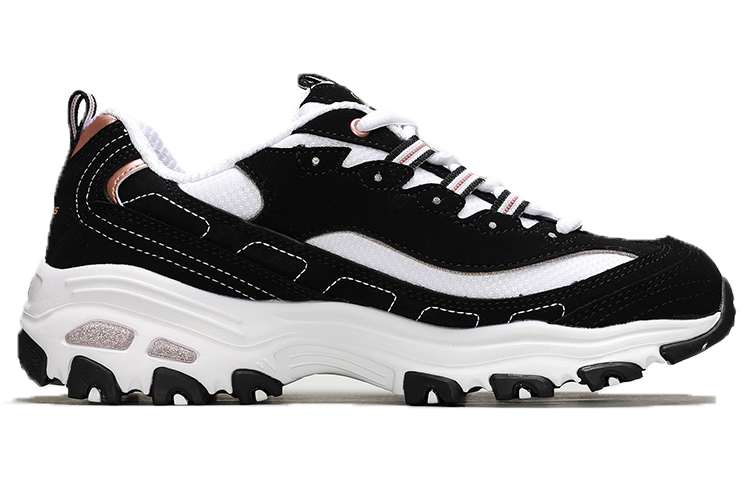 (W) Skechers D'Lites Devoted Fan Low-Top Running Shoes Black/White 圖 2