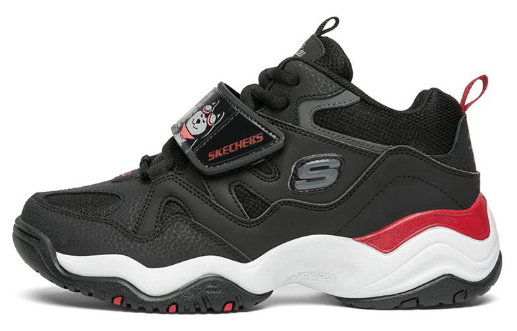(W) Skechers D'Lites Train Low-Top Running Shoes Black/Red