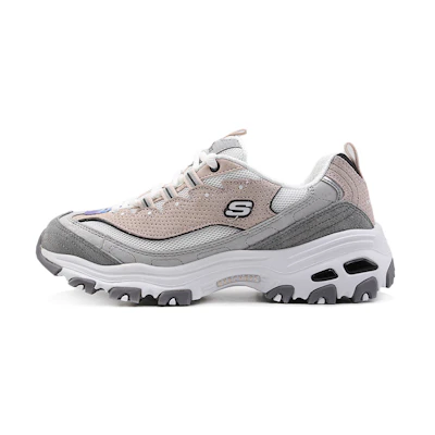(W) Skechers D'Lites 1.0 'White Pink'