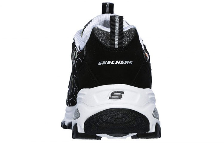 (W) Skechers D'lites Floral Days Running Shoes Black/White 圖 4