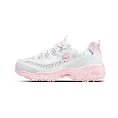 (W) Skechers D'lites 1.0 'White Pink'