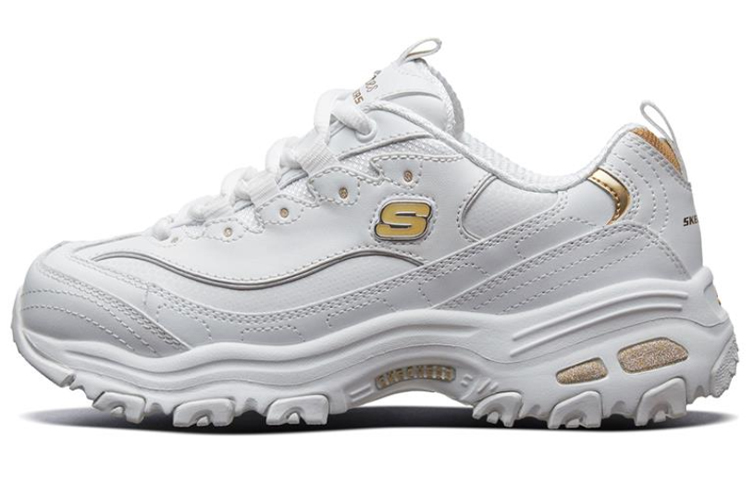(Women) Skechers D'lites White/Gold 11931-WGD