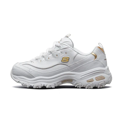 (W) Skechers D'lites White/Gold