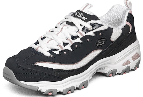 (W) Skechers D'Lite-Looking Glass 'Navy Biru Putih' 11959-NVW Lookbook (W) Skechers D'Lite-Looking Glass 'Navy Biru Putih' 11959-NVW
