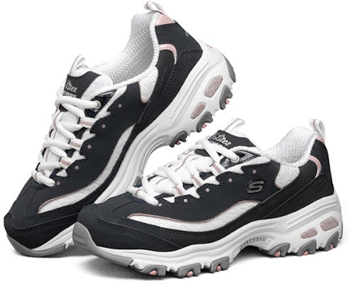 (W) Skechers D'Lite-Looking Glass 'Navy Biru Putih' 11959-NVW Shop (W) Skechers D'Lite-Looking Glass 'Navy Biru Putih' 11959-NVW