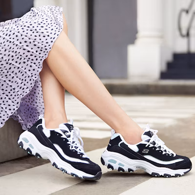 (W) Skechers D'lite-Kaca Tampilan 11959-BKW Sizing (W) Skechers D'lite-Kaca Tampilan 11959-BKW