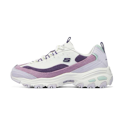 (W) Skechers D'Lites 1.0 Shoes 'White Purple Lilac'