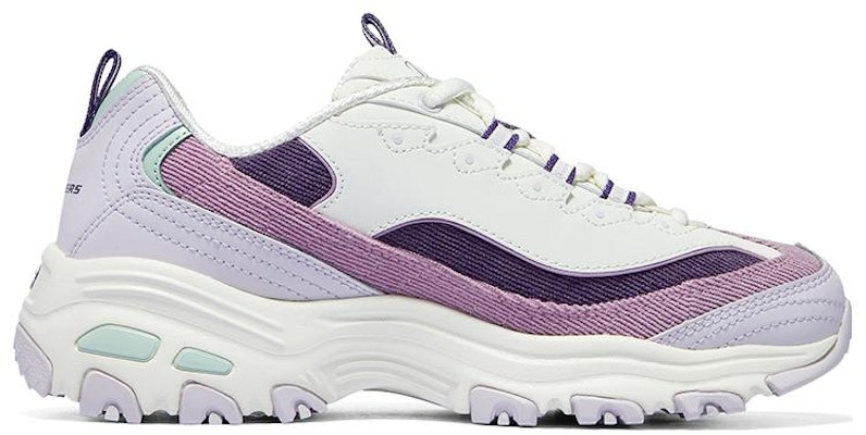 (Women) Skechers D'Lites 1.0 Shoes 'White Purple Lilac' 896276-PRMT Order (Women) Skechers D'Lites 1.0 Shoes 'White Purple Lilac' 896276-PRMT