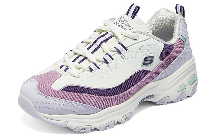 Lookbook (W) Kasut Skechers D'Lites 1.0 'Putih Ungu Lilac' 896276-PRMT