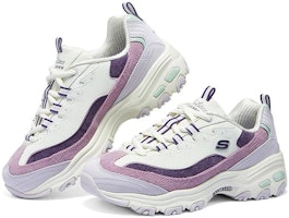Shop (Women) Skechers D'Lites 1.0 Shoes 'White Purple Lilac' 896276-PRMT