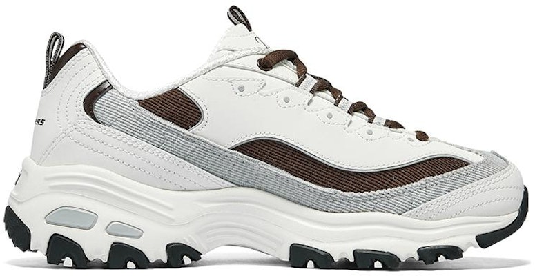 (W) Sepatu Skechers D'Lites 1.0 'Putih Abu Coklat' 896276-OWBR Order (W) Sepatu Skechers D'Lites 1.0 'Putih Abu Coklat' 896276-OWBR