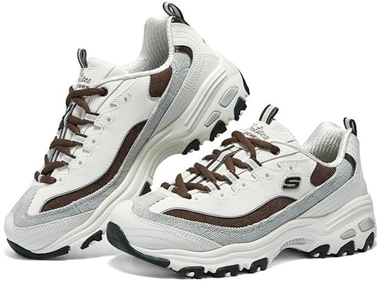 (W) Sepatu Skechers D'Lites 1.0 'Putih Abu Coklat' 896276-OWBR Shop (W) Sepatu Skechers D'Lites 1.0 'Putih Abu Coklat' 896276-OWBR
