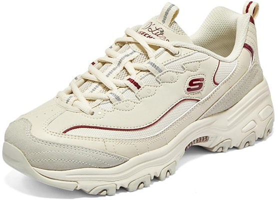 (W) Skechers DLITES 1.0 'Beige Burgundy' Bej Merah Marun 896145-NTBG Lookbook (W) Skechers DLITES 1.0 'Beige Burgundy' Bej Merah Marun 896145-NTBG