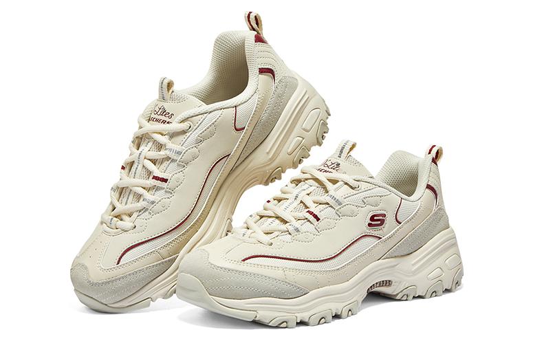 Shop (W) Skechers DLITES 1.0 'Beige Burgundy' Bej Merah Marun 896145-NTBG