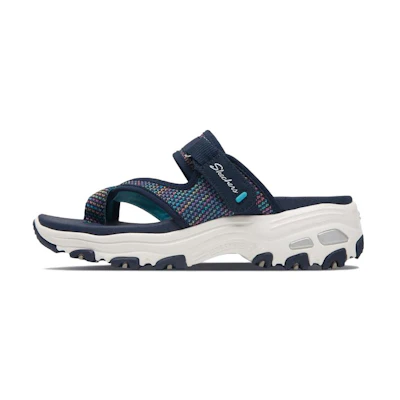(W) Skechers D'lites 'Navy Blue Fashion Versatile Slides'