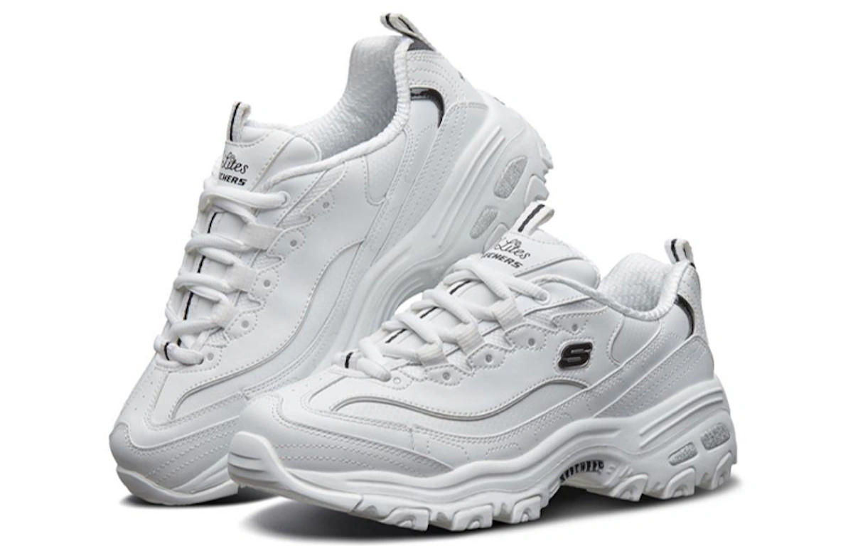 (Women) Skechers D'Lites White/Black
