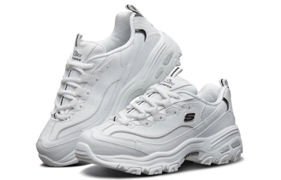 (Women) Skechers D'Lites White/Black