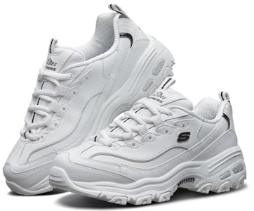 (W) Skechers D'Lites Putih/Hitam 11931-WBK Lookbook (W) Skechers D'Lites Putih/Hitam 11931-WBK