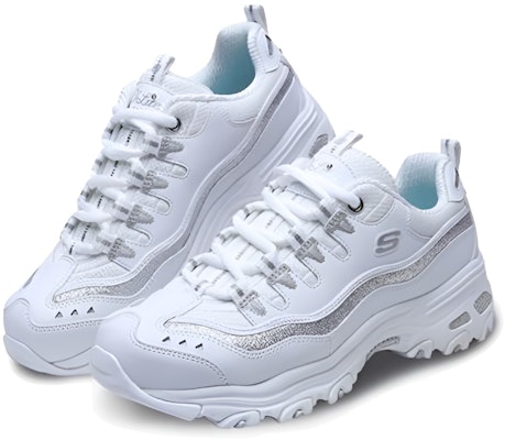 (Women) Skechers D'lites-Now Then 'White Silver' 11923-WSL
