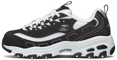 (Women) Skechers D'LITES Daddy Shoes 66666179-BKW (Women) Skechers D'LITES Daddy Shoes 66666179-BKW