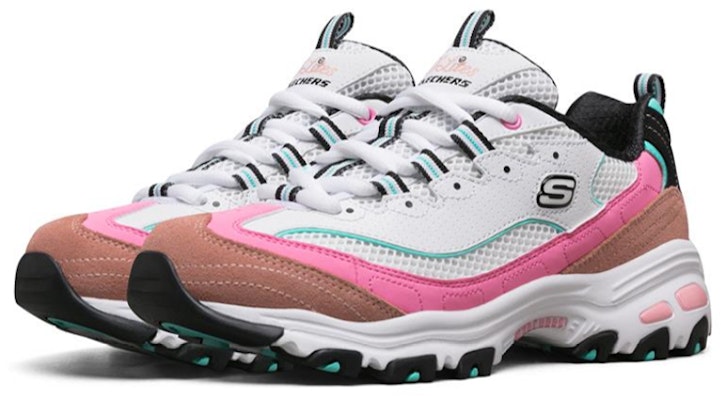 (W) Skechers D'Lites 1.0 'Putih Pink Biru' 13146-WPKB Lookbook (W) Skechers D'Lites 1.0 'Putih Pink Biru' 13146-WPKB