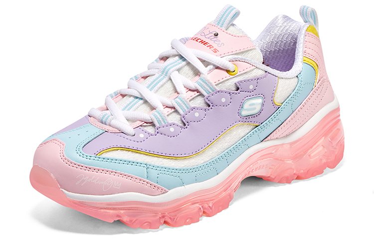Lookbook Skechers D'LITES 減震防滑耐磨 低筒 老爹鞋 女款 粉色