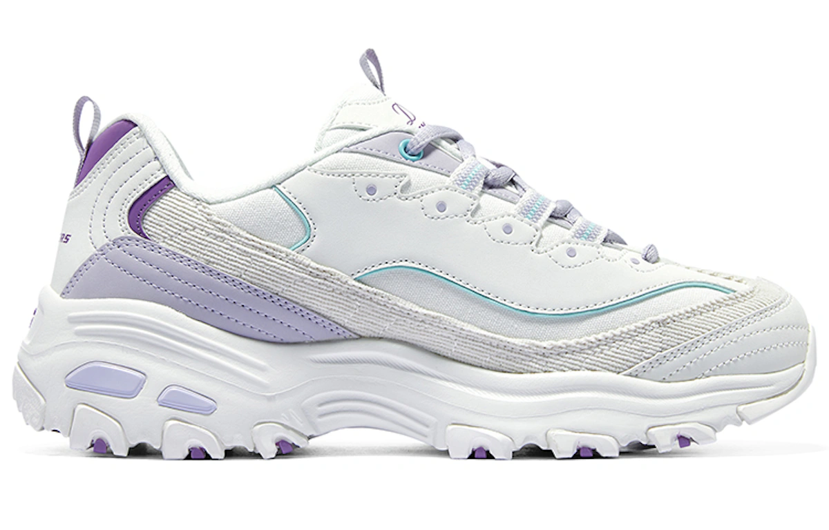 (Women) Skechers D'lites 1.0 Sneakers 'White Purple'