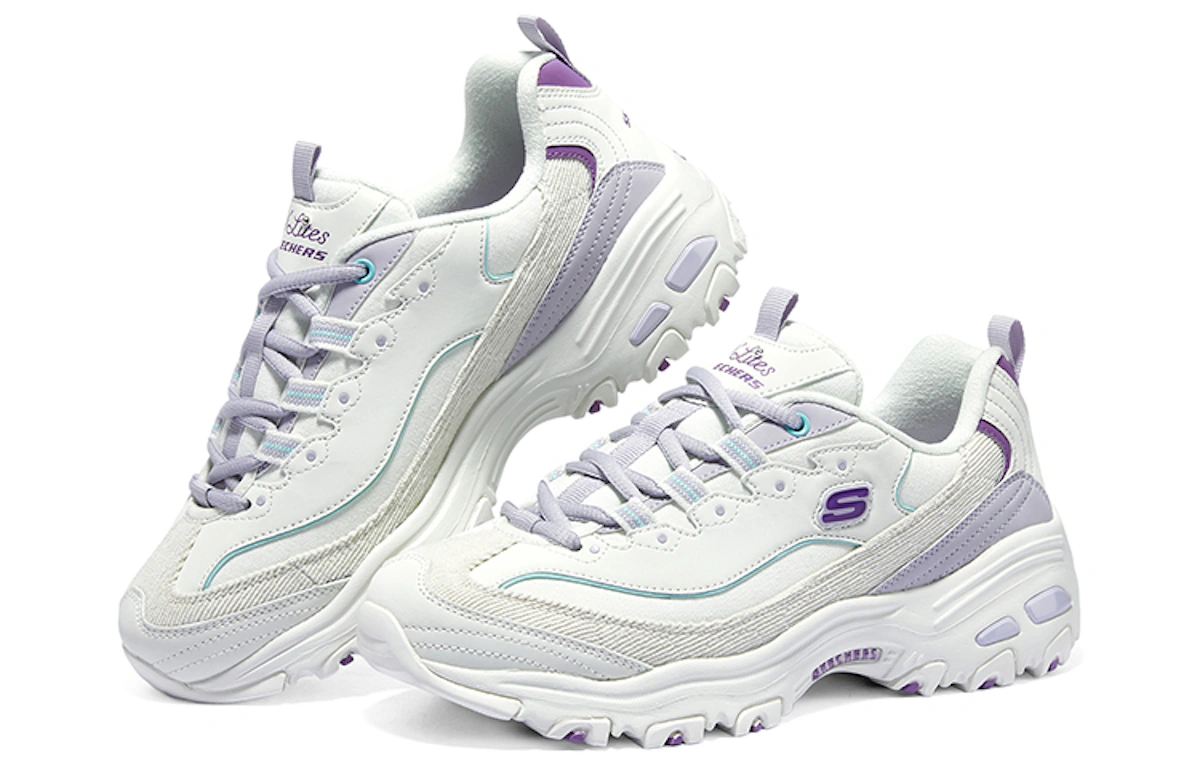 (Women) Skechers D'lites 1.0 Sneakers 'White Purple'
